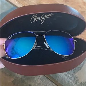 Maui Jim Blue reflection aviator sunglasses